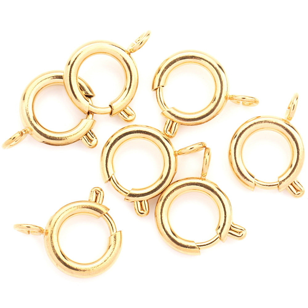 10pcs/pack spring round clasp -Vacuum Plating Waterproof Stainless steel basic accessories