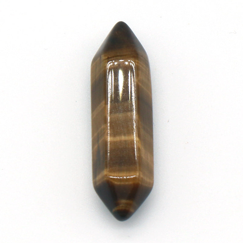 10mm Double tips hexagon pyramid Oblate stone cabochon