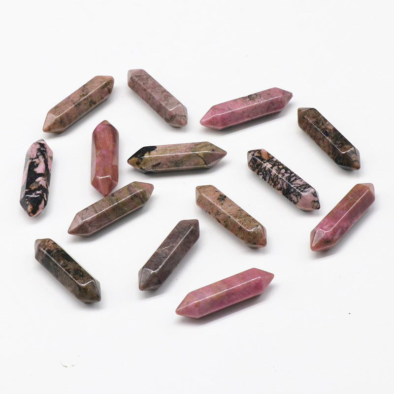 10mm Double tips hexagon pyramid Oblate stone cabochon