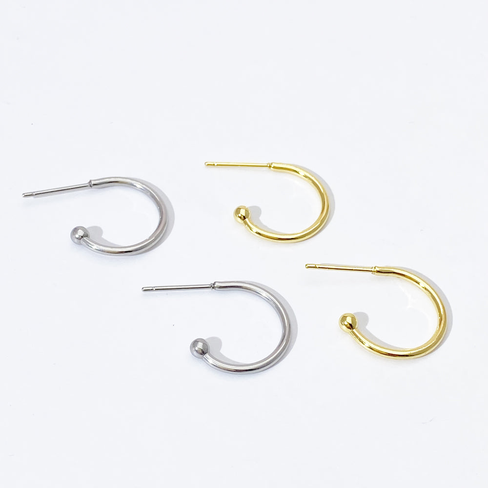 C shape hoop earring