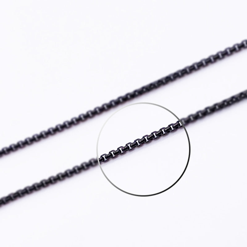 C1238 Black square pearl chain