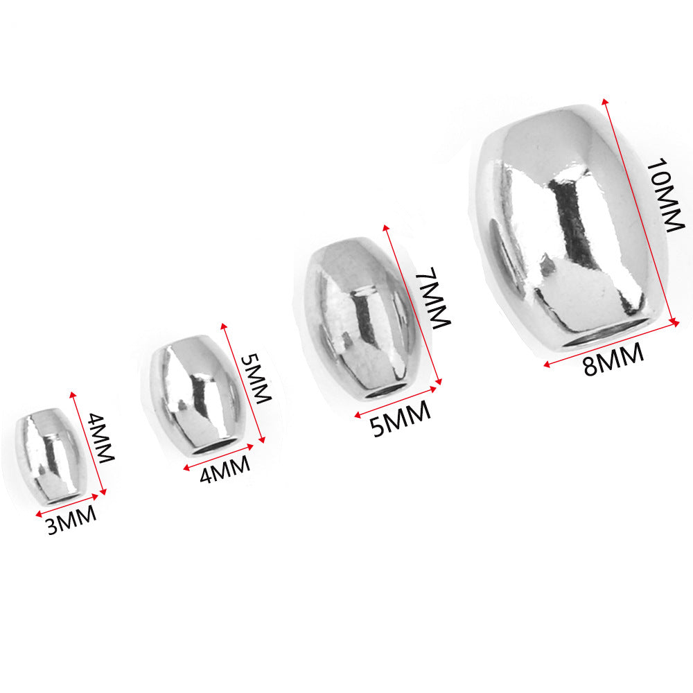 50pcs Metal oval beads in Stainless Steel for DIY