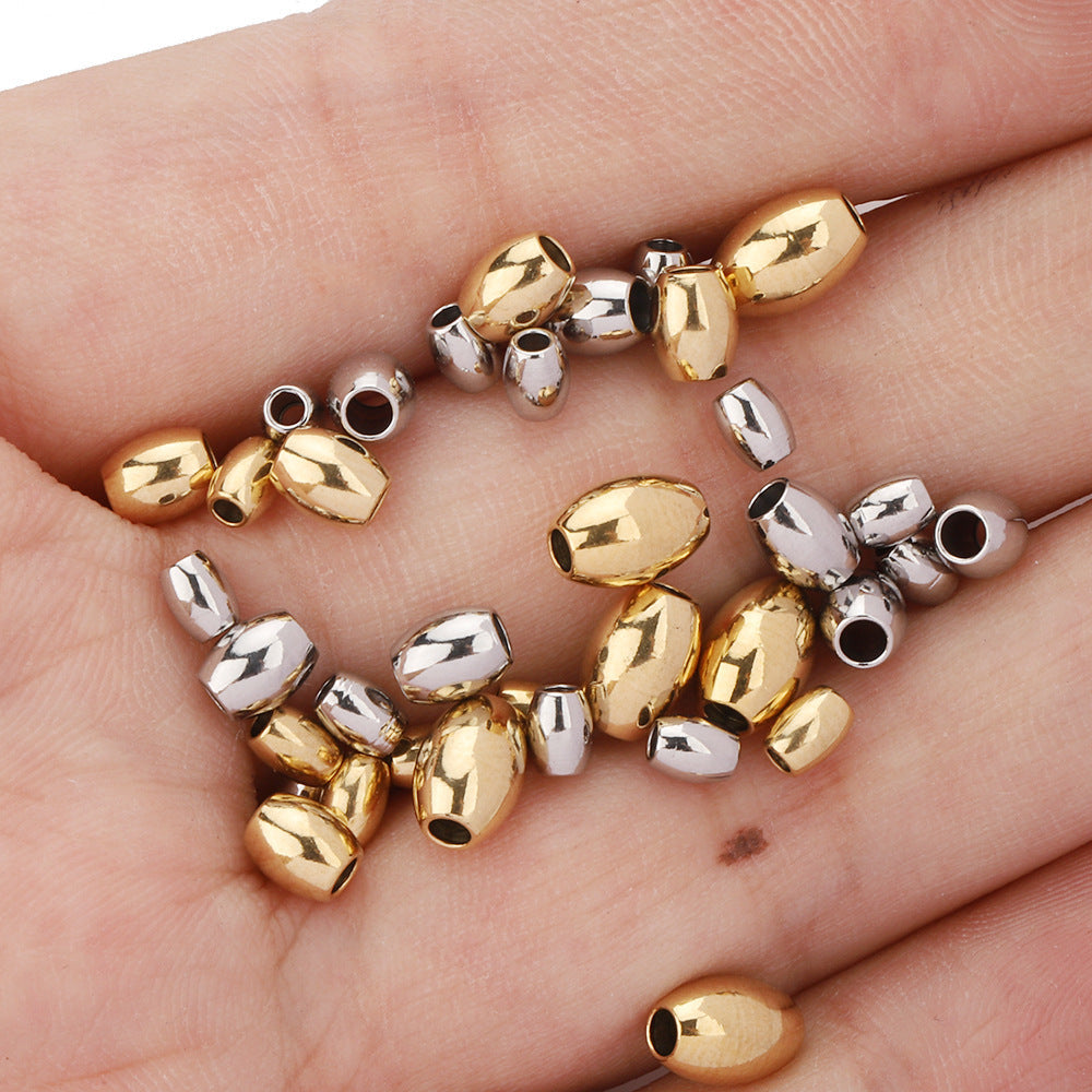 50pcs Metal oval beads in Stainless Steel for DIY