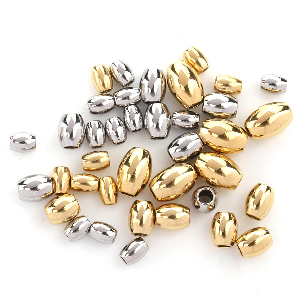 50pcs Metal oval beads in Stainless Steel for DIY