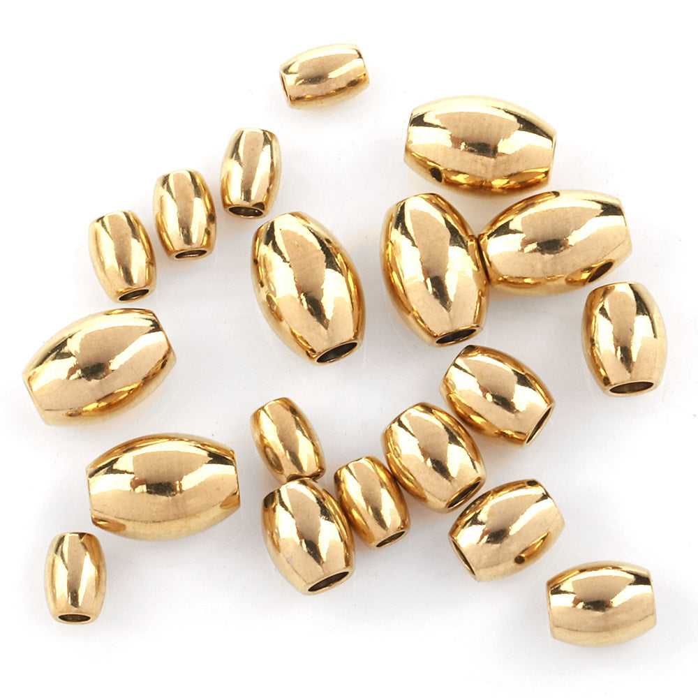 50pcs Metal oval beads in Stainless Steel for DIY