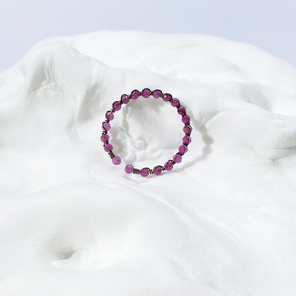 Ruby Rings，Mixed style wire wrapped ruby rings,boho style rings,unique design gift