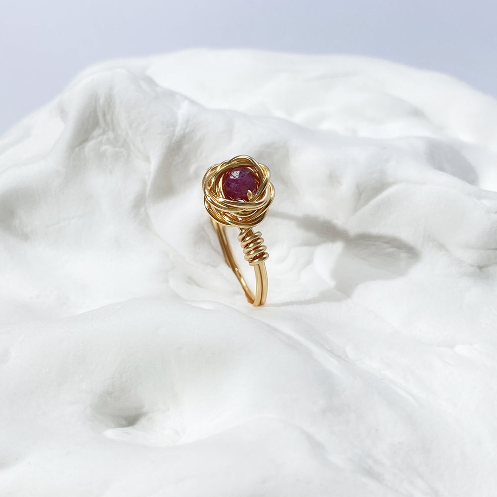 Ruby Rings，Mixed style wire wrapped ruby rings,boho style rings,unique design gift