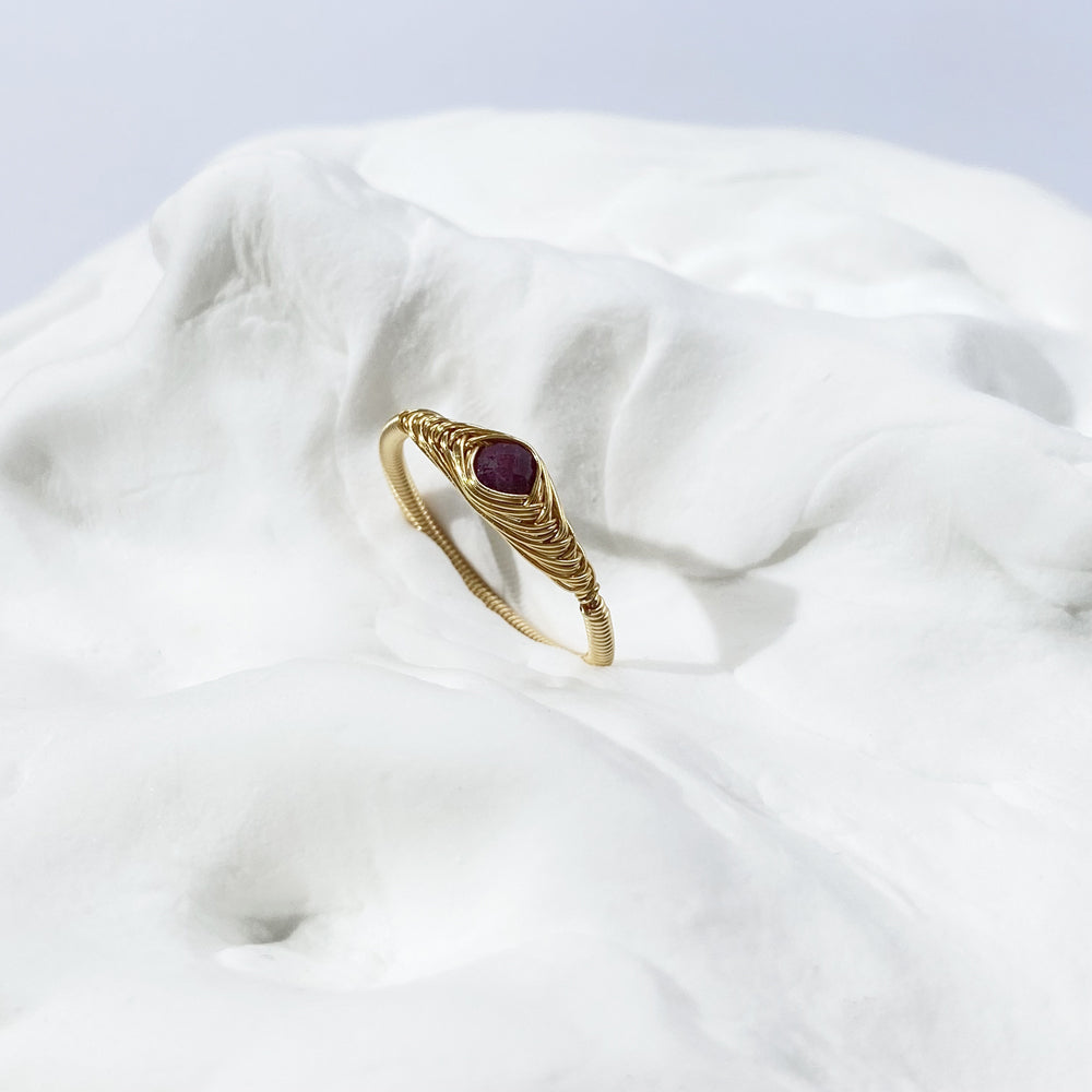 Ruby Rings，Mixed style wire wrapped ruby rings,boho style rings,unique design gift