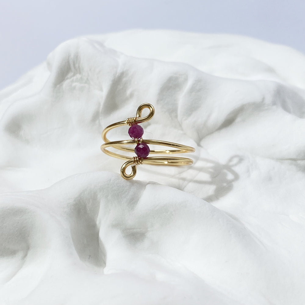 Ruby Rings，Mixed style wire wrapped ruby rings,boho style rings,unique design gift
