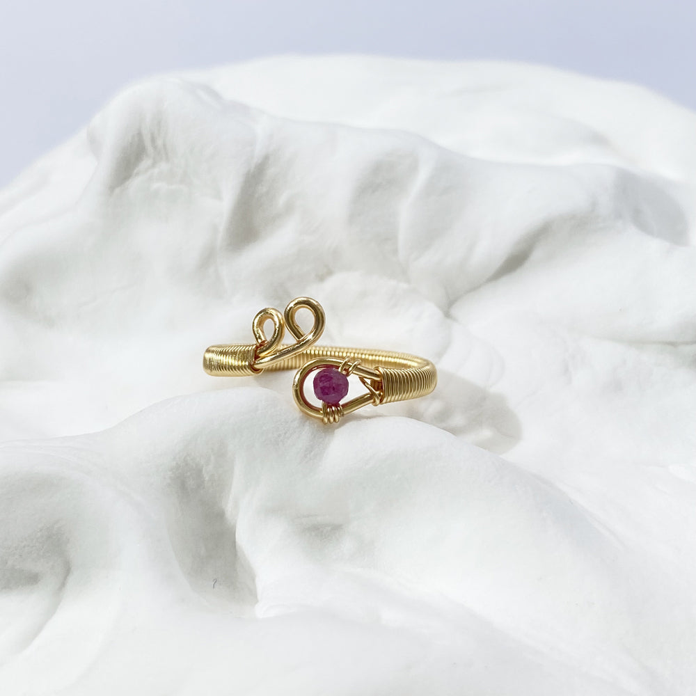 Ruby Rings，Mixed style wire wrapped ruby rings,boho style rings,unique design gift