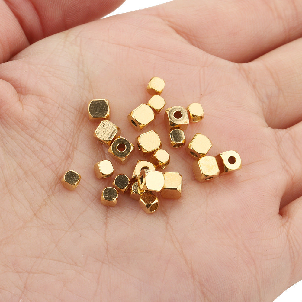 50pcs Square Beads in Stainless steel for DIY