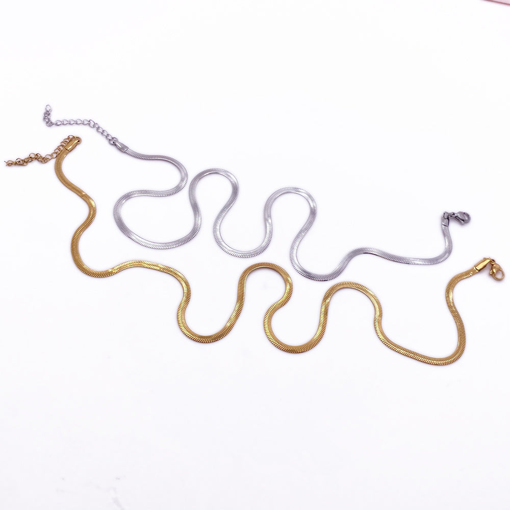 Snake chain necklace，Herringbone chain
