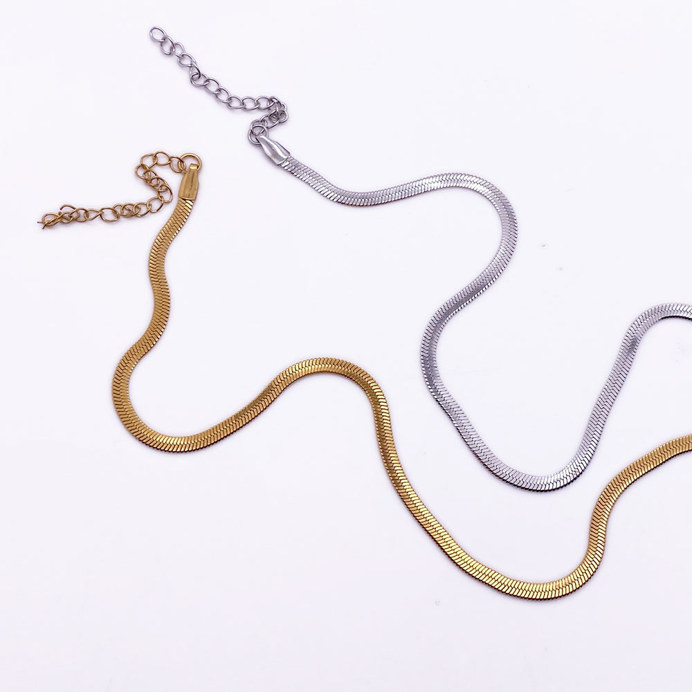 Snake chain necklace，Herringbone chain