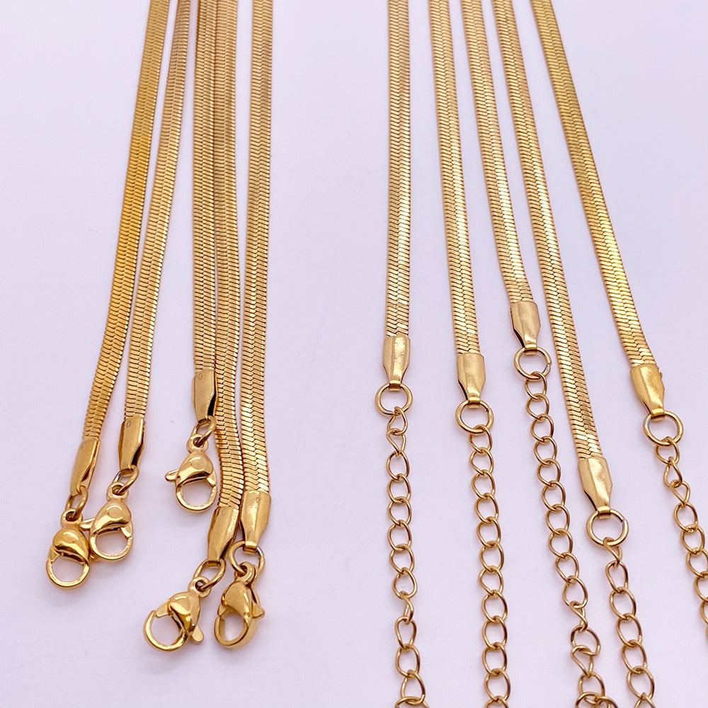 Snake chain necklace，Herringbone chain