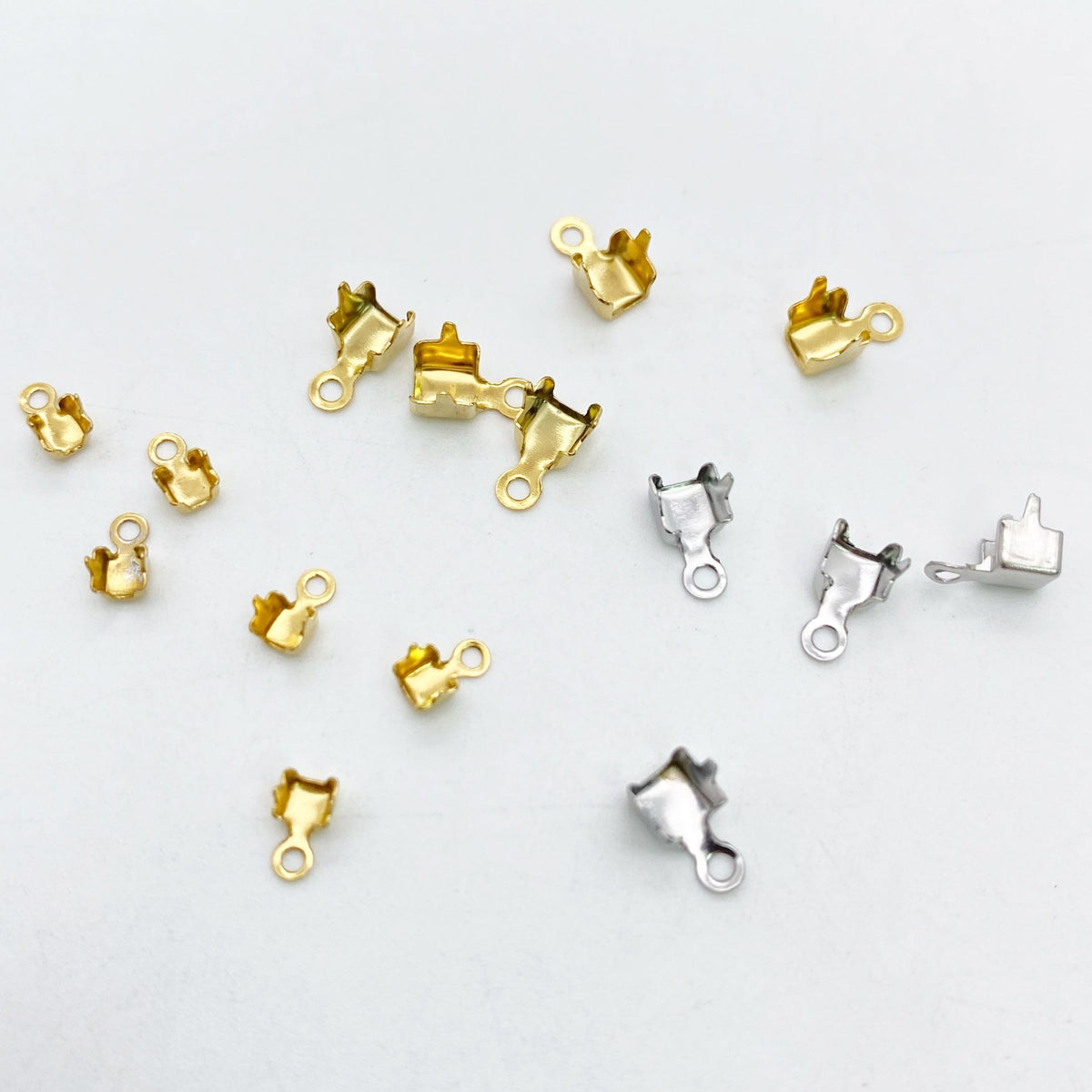 C1244 10 pcs/pack 2mm/3mm Cup Rhinestone Chain/Clawchain Connector,Clasp End